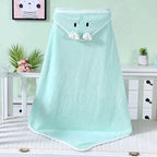 Mandotos baby hooded bath towel featuring a cartoon animal design, soft towel blanket for newborns and toddlers, warm and cozy.