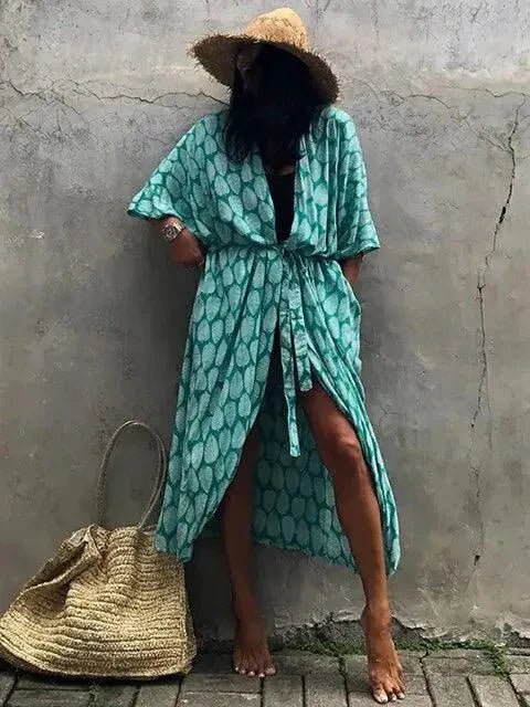 Mandotos Beach Chic Cover-Up with lightweight fabric, stylish design, perfect for sun-kissed beach days and effortless summer style.
