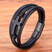 Mandotos bonded love leather bracelet with adjustable strap and silver accents, stylish accessory for men and women.