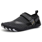 Mandotos breathable unisex water shoes with double buckles, slip-on aqua shoes designed for water activities and quick drying.