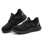 Mandotos breathable safety shoes with anti-smashing protection for work safety, featuring durable design and comfortable fit.