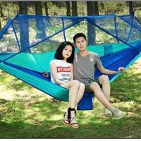 Mandotos bug-free camp hammock designed for outdoor relaxation, with built-in mosquito protection for two people.