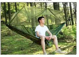 Mandotos bug-free camp hammock for two, featuring mosquito protection, ideal for outdoor relaxation and serene camping experiences.