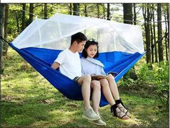 Mandotos bug-free camp hammock for two with mosquito protection, ideal for outdoor relaxation and serene camping experiences.
