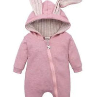 Mandotos Bunny Ear Baby Onesies featuring soft fabric and adorable bunny ear design for infants.
