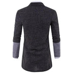 Mandotos men's casual cardigan sweater with knitwear texture, cozy coat-style design, suitable for stylish everyday wear.
