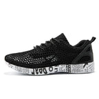 Mandotos casual men's breathable sneakers with hollow lace-up design and stylish board shoe look.