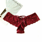 Set of four lace G-string panties for women by MANDOTOS, featuring chic, comfortable designs in various colors.