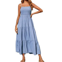 Mandotos chic chiffon layered swing dress featuring flowing fabric and a stylish design, perfect for casual or dressy occasions.