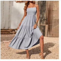 Mandotos chic chiffon layered swing dress with flowing fabric and elegant design, perfect for casual or semi-formal wear.