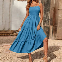 Mandotos chic chiffon layered swing dress with flowy fabric and elegant design, perfect for stylish casual or semi-formal wear.