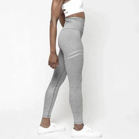 Mandotos chic gold print leggings with stylish gold pattern, comfortable fit, and stretchy fabric for everyday wear.