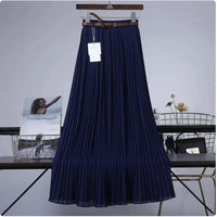 Mandotos Chic & Grace pleated chiffon skirt flowing with elegant, lightweight fabric, perfect for effortless stylish looks.