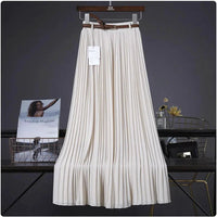 Mandotos Chic & Grace pleated chiffon skirt with flowing fabric, showcasing elegant, lightweight design perfect for stylish occasions.