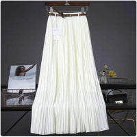 Mandotos Chic & Grace pleated chiffon skirt with flowing fabric, showcasing elegant design and effortless style.