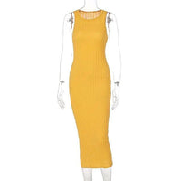 Mandotos chic knitted tank sweater dress featuring a fitted design and cozy knit fabric, ideal for casual or layered winter looks.
