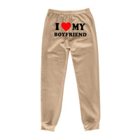 Mandotos Chic Love Print Trousers featuring a stylish heart pattern, tailored fit, and comfortable fabric for casual or semi-formal wear.
