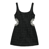Mandotos chic off-shoulder mini dress featuring a stylish design and fitted silhouette, perfect for trendy summer occasions.