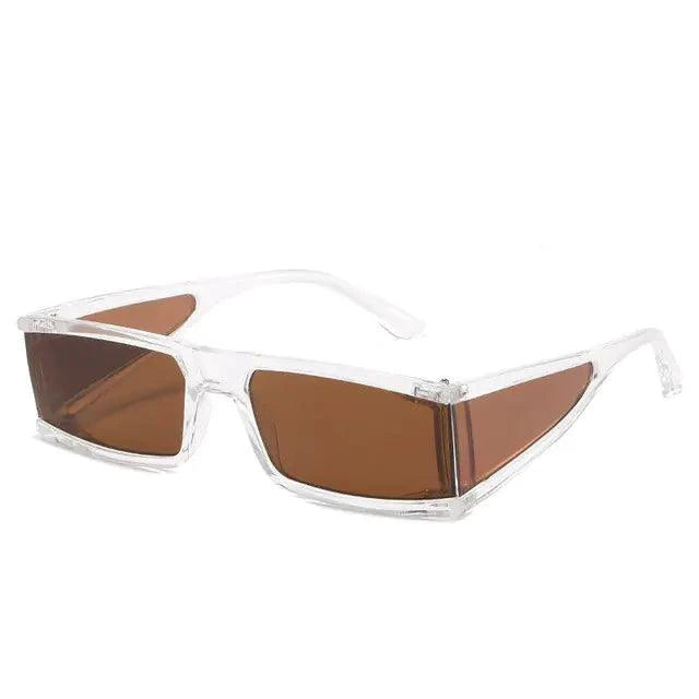 Mandotos chic retro rectangle sunglasses with black frames and dark tinted lenses, stylish and vintage-inspired eyewear.