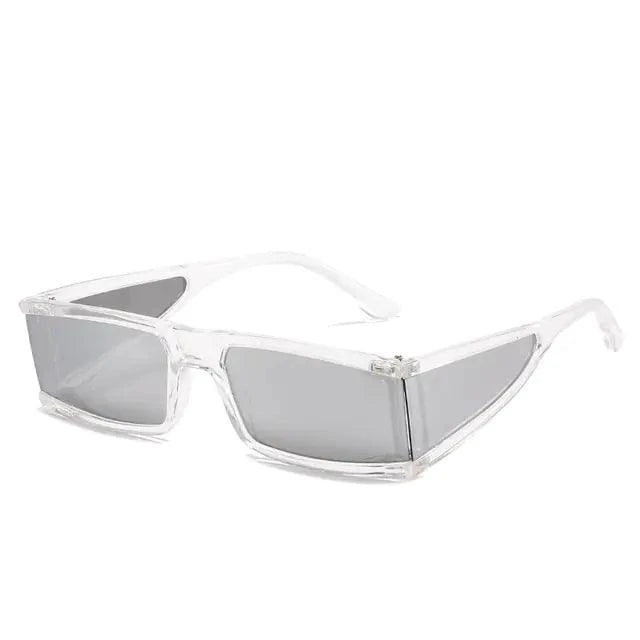 Mandotos Chic Retro Rectangle Sunglasses with black frames and tinted lenses, stylish eyewear for a vintage-inspired look.