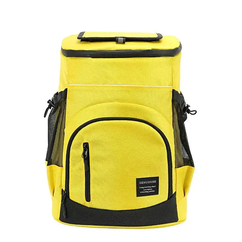 Mandotos ChillPack 33L travel cooler with insulated design, carrying handle, and compact shape for portable cooling on the go.