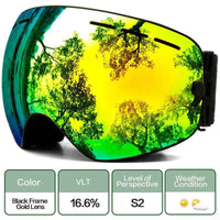 Mandotos ClearView anti-fog ski goggles with adjustable strap and clear lens for winter sports protection.