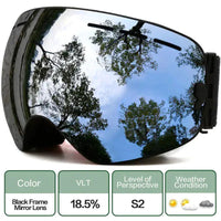 MANDOTOS ClearView anti-fog ski goggles with wide lens and adjustable strap for clear visibility on the slopes.