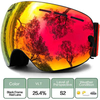 Mandotos ClearView anti-fog ski goggles with adjustable strap and wide lens for clear visibility on the slopes.