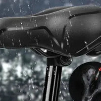 Mandotos Cloud Comfort Bike Saddle with plush, cloud-like cushioning for a comfortable ride on a sleek black bike seat
