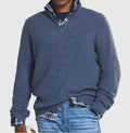 Mandotos cozy zip-up knit sweater with a high collar and ribbed cuffs, in a soft, warm fabric for casual wear.