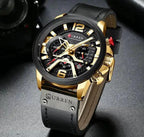 Mandotos Curren Chono 2022 Lux Watch with stainless steel band and black dial, showcasing a modern, stylish design.