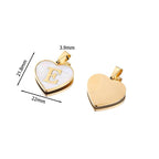 Mandotos white shell heart-shaped necklace with 26 letter charms, personalized jewelry for women, perfect for Valentine's Day.