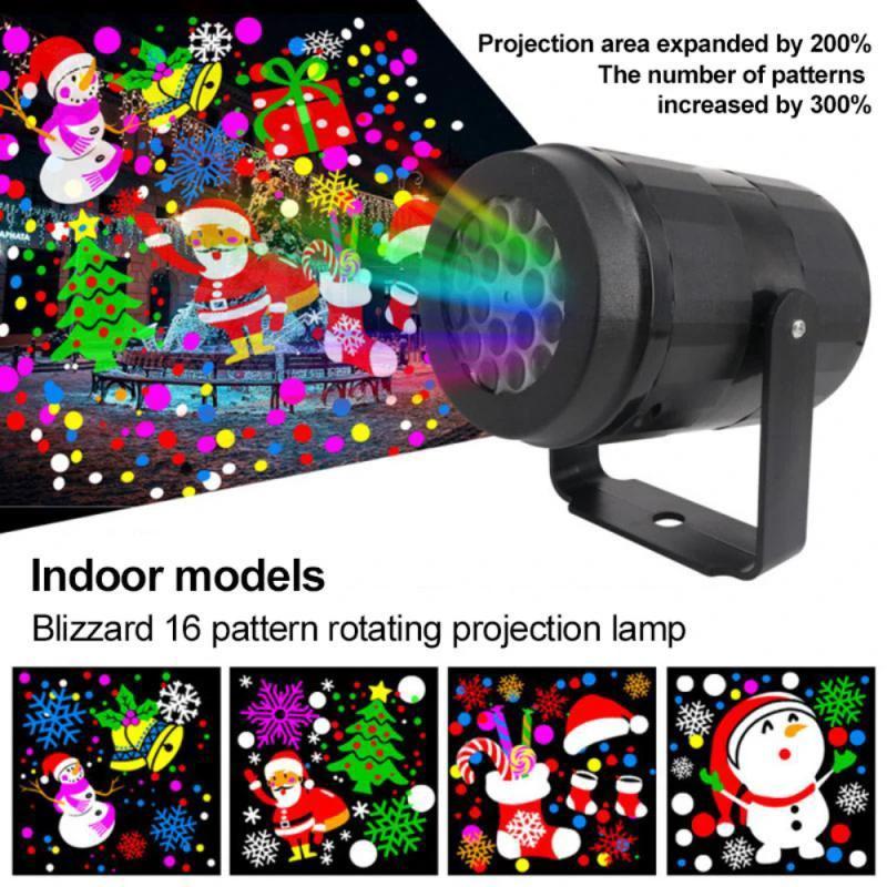 MANDOTOS Christmas snowflake projector light with rotating LED stage light for outdoor holiday garden decor and festive lighting.