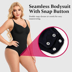 Mandotos seamless plus size boyshorts shapewear bodysuit with slimming fajas, sculpting body shaper for women, black color.