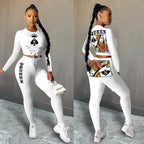 Mandotos Explosive Spades Q Poker Queen two-piece set featuring playing cards with spade and queen symbols on a white background