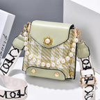 Mandotos women's crossbody bag with pearl chain, cute princess wallet design, classic shoulder style, perfect for summer.