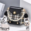 Mandotos women's crossbody bag with pearl chain, cute princess wallet, classic shoulder style, perfect for summer phone carrying.