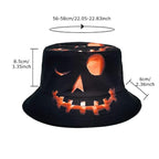 Mandotos Halloween pumpkin fisherman hat with a creative cartoon grimace print, featuring bright orange pumpkin design.