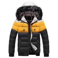 Mandotos heated splicing down jacket, stylish winter outerwear with insulation and heating features for warmth.