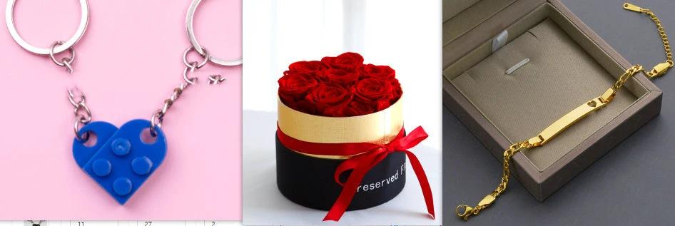 Mandotos preserved real roses in a box set, romantic floral gift ideal for Valentine's Day, showcasing elegant, long-lasting flowers.