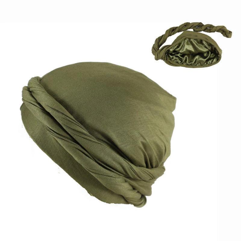 Men's fashionable headband hat by MANDOTOS, stylish and versatile accessory, shown in a close-up image highlighting design and fabric.