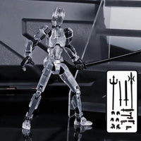 Mandotos Multi-Jointed Shapeshift Robot 3D printed action model toy with flexible, poseable robot figure on a white background.