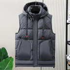 Mandotos cotton thick down vest, men's warm outerwear with a cozy, padded design for cold weather.