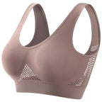Plus size women's push-up sports bra by MANDOTOS, designed for running and yoga, with supportive fit and comfortable fabric.