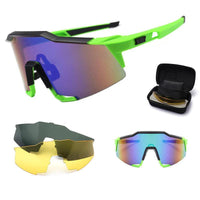 Mandotos polarized men's riding sunglasses with black frames and tinted lenses for outdoor cycling and driving.