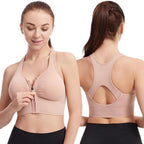 Mandotos shockproof plus size sports bra with push-up support, ideal for running, yoga, and fitness activities.