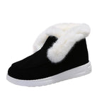 Mandotos warm winter snow boots for women with plush fur lining and ankle height, designed for cold weather.