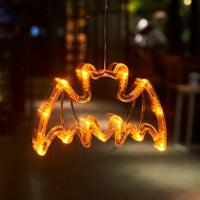 Mandotos Halloween LED window lights with spooky pumpkin, spider, and ghost designs for festive holiday decor.