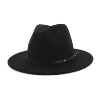 Mandotos stylish fedora hat with trendy color-blocked wool design, featuring a chic and fashionable look.