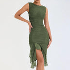Mandotos women's summer slim skinny sleeveless dress, stylish for fashion, party, and club occasions.